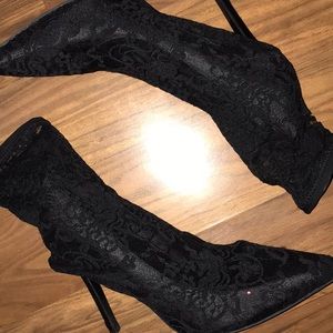 ASOS lace booties heels black size 6